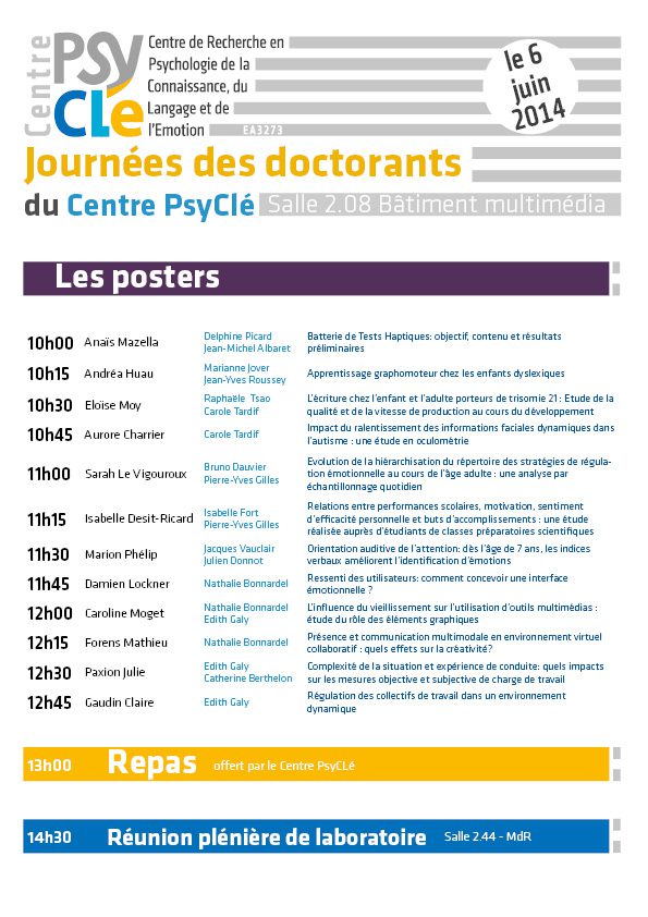 Journée des doctorants PsyClé
